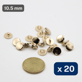 20 Pieces Rose Gold Zamak Metal Shank Buttons Size 11,5MM #KZQ500618 - ACCESSOIRES LEDUC BV